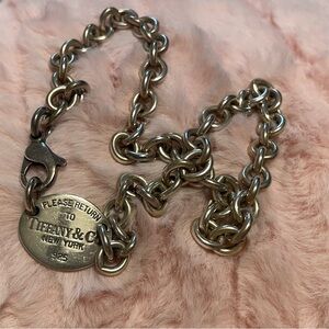Tiffany & Co. Sterling Silver Oval Tag Necklace